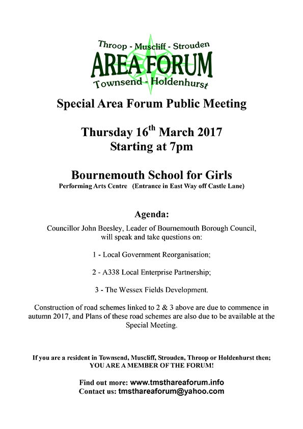 TMSTH Area Forum Agenda March 2017
