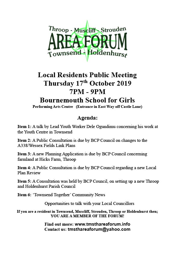 TMSTH Area Forum Agenda 17th October 2019