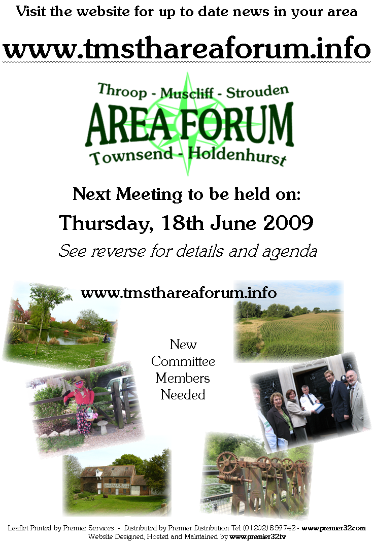 TMSTH Area Forum Agenda - 18th June 2009 - Back Print