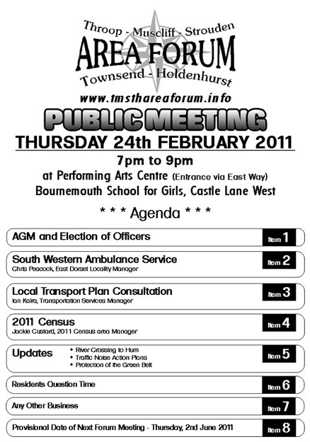 TMSTH Area Forum Agenda February 2011 - Side 1