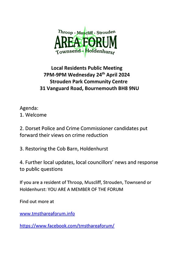 TMSTH Area Forum Agenda 24th April 2024