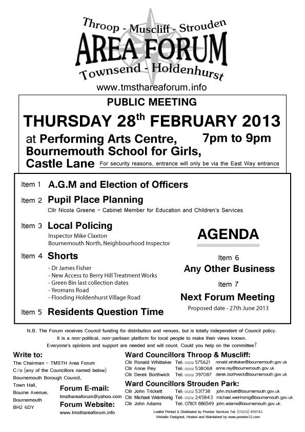 TMSTH Area Forum Agenda February 2013 - Side 1
