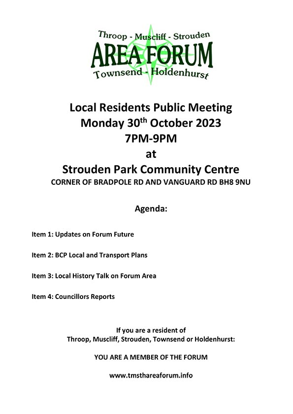 TMSTH Area Forum Agenda 30th October 2023