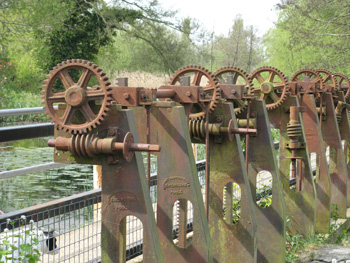 Picture of the Sluice Gates at Throop Mill in Bournemouth, Dorset