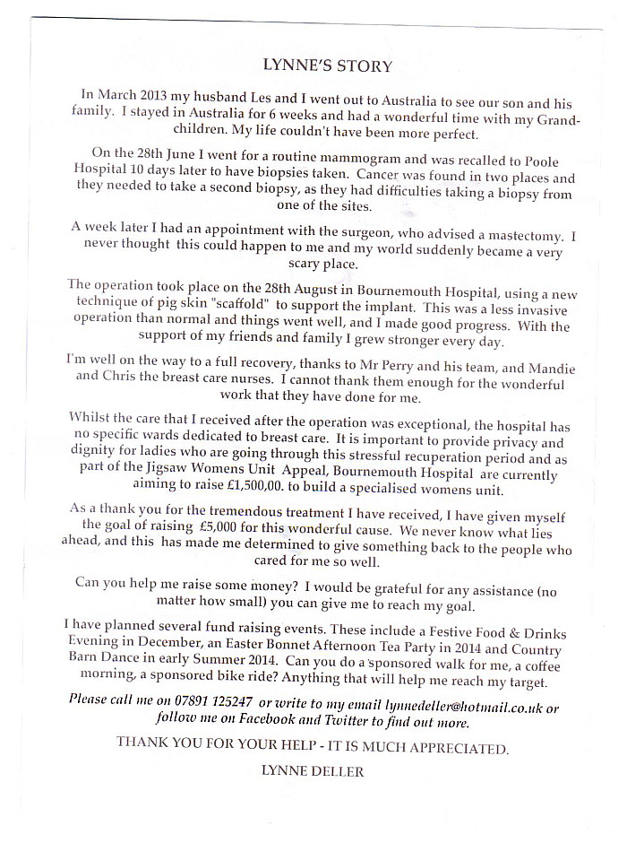 The Lynne Deller Breast Cancer Appeal Page 2