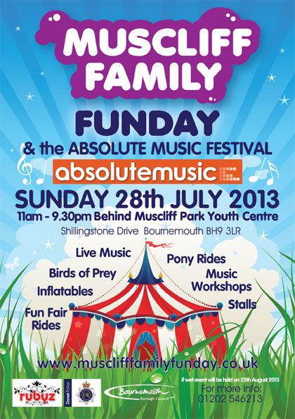 Muscliff Family Funday 2013 Leaflet Front - Bournemouth