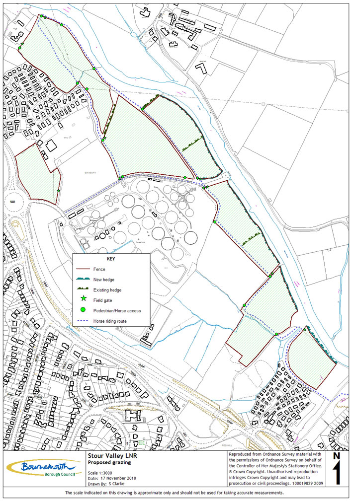 Stour Valley Local Nature Reserve Grazing Proposals Map Bournemouth