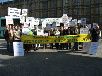 Outside Westminster with other members from Dorset Defence Consortium