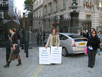 Protesting outside Downing Street